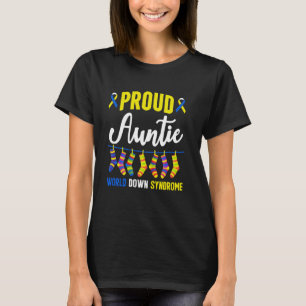 Proud Auntie World Down Syndrome Awareness T21 Tri T-Shirt