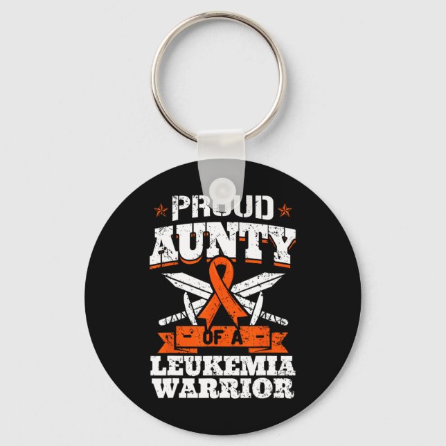 Proud Aunty Of A Leukaemia Warrior Tia Awareness B Key Ring (Front)