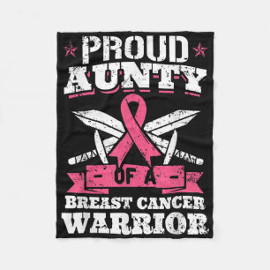 Proud Aunty Of Breast Cancer Warrior Pink Awarenes Fleece Blanket