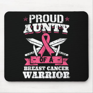 Proud Aunty Of Breast Cancer Warrior Pink Awarenes Mouse Pad