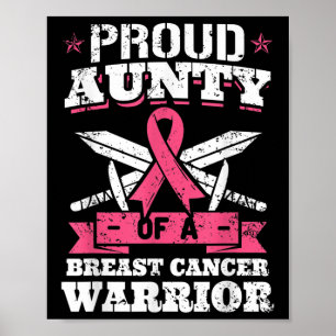 Proud Aunty Of Breast Cancer Warrior Pink Awarenes Poster