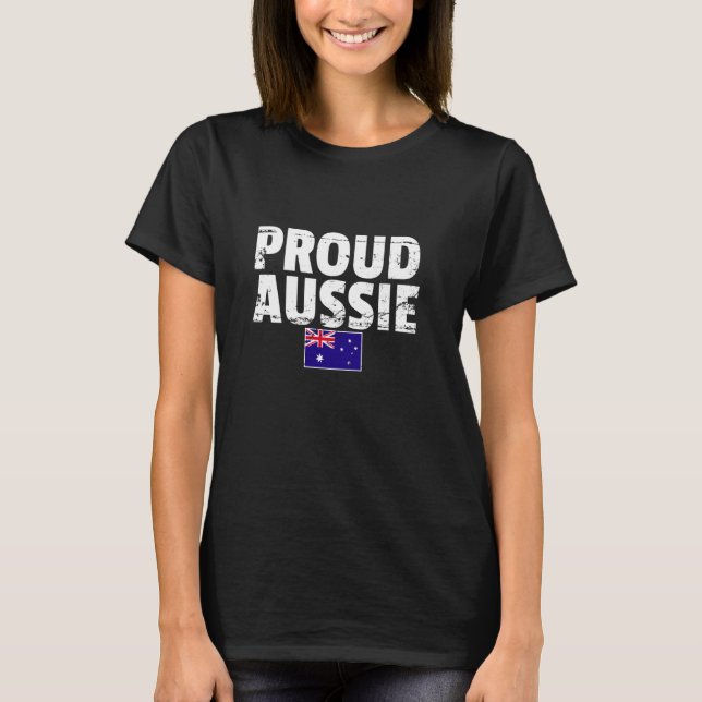 Proud Aussie Australia Vintage Australian Flag T-Shirt (Front)