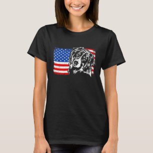 Proud Australian Shepherd American Flag Patriotic T-Shirt