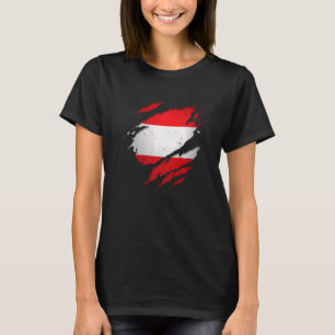 Proud Austrian Torn Ripped Austria Flag T-Shirt