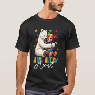 Proud Autism Aunt Bear Autism Awareness Son Daught T-Shirt