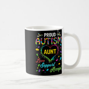 Proud Autism Aunt Love Support Accept Help Awarene Coffee Mug