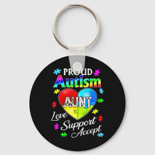 Proud Autism Aunt Love Support Accept Help Awarene Key Ring