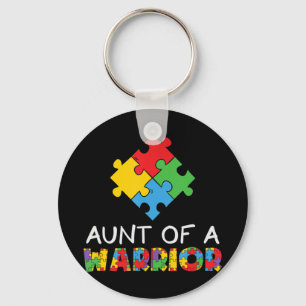 Proud Autism Aunt Of A Warrior. Autistic Awareness Key Ring