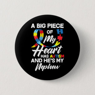 Proud Autism Aunt Uncle Autistic Nephew Autism Awa 6 Cm Round Badge