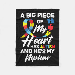 Proud Autism Aunt Uncle Autistic Nephew Autism Awa Fleece Blanket
