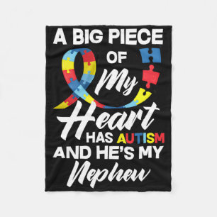 Proud Autism Aunt Uncle Autistic Nephew Autism Awa Fleece Blanket