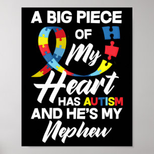 Proud Autism Aunt Uncle Autistic Nephew Autism Awa Poster