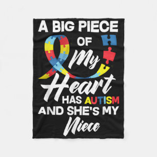 Proud Autism Aunt _ Uncle Autistic Niece Autism Aw Fleece Blanket