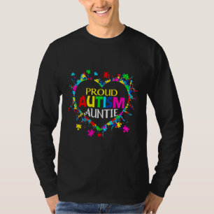 Proud Autism Auntie Autism Awareness Support Famil T-Shirt