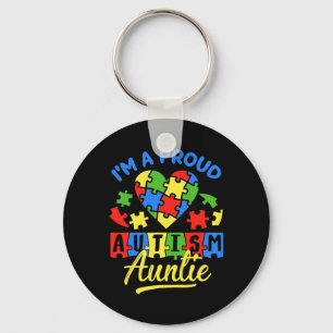 Proud Autism Auntie Awareness Aunt Autistic Niece Key Ring