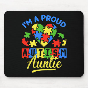 Proud Autism Auntie Awareness Aunt Autistic Niece Mouse Pad