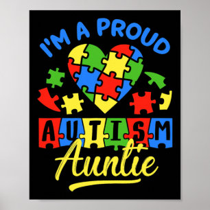 Proud Autism Auntie Awareness Aunt Autistic Niece  Poster