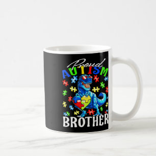 Proud Autism Brother Dinosaur Autism Awareness Coffee Mug