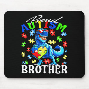 Proud Autism Brother Dinosaur Autism Awareness  Mouse Pad