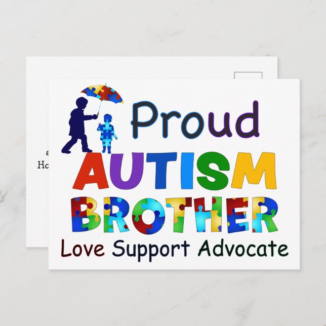 Proud Autism Brother Postcard (Front/Back)