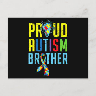 Proud Autism Brother Sibling Autism Awareness T-S Postcard