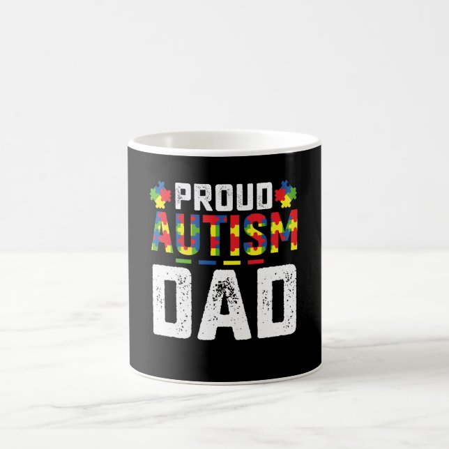 Proud Autism Dad Awareness Autistic Family Coffee Mug (Center)