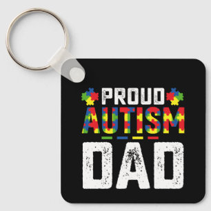 Proud Autism Dad Awareness Autistic Family Key Ring