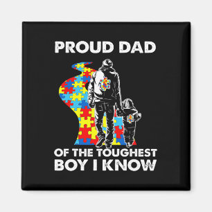 Proud Autism Dad-father And Son Autism Awareness Magnet