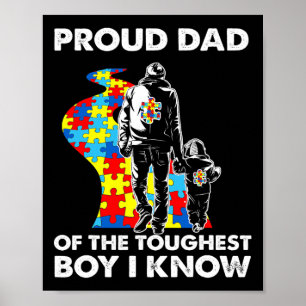 Proud Autism Dad-father And Son Autism Awareness  Poster