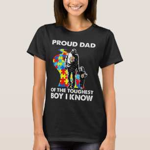 Proud Autism Dad-father And Son Autism Awareness  T-Shirt