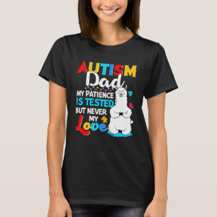 Proud Autism Dad Llama Puzzle Autism Dad Awareness T-Shirt
