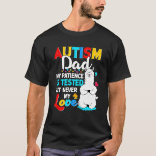 Proud Autism Dad Llama Puzzle Autism Dad Awareness T-Shirt