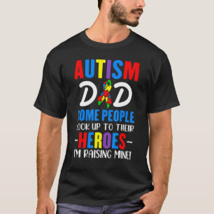 Proud Autism Dad Son Is Hero Autism Awareness Puzz T-Shirt