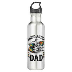 Proud Autism Dad Vintage Engraving Awareness Shirt 710 Ml Water Bottle