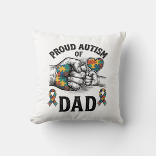 Proud Autism Dad Vintage Engraving Awareness Shirt Cushion