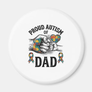 Proud Autism Dad Vintage Engraving Awareness Shirt Magnet