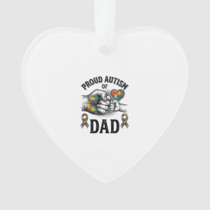 Proud Autism Dad Vintage Engraving Awareness Shirt Ornament