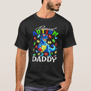 Proud Autism Daddy Dinosaur Autism Awareness Premi T-Shirt