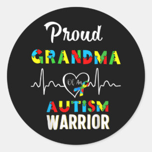 Proud Autism Grandma Autism Awareness Matching Classic Round Sticker