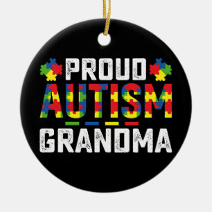 Proud Autism Grandma Awareness Autistic Family Ceramic Ornament