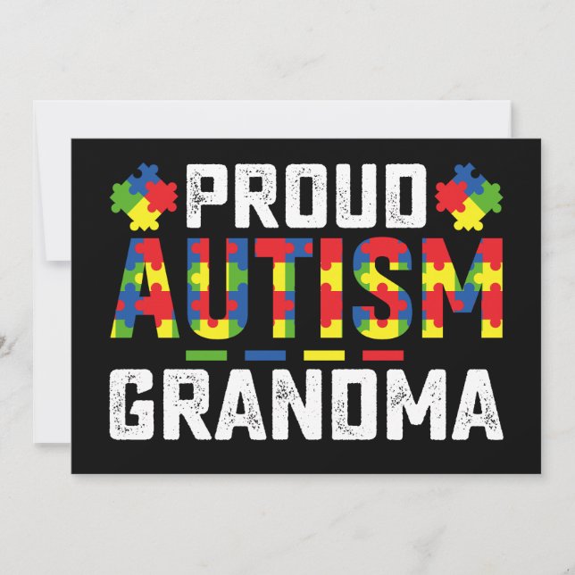 Proud Autism Grandma Awareness Autistic Family Invitation (Front)