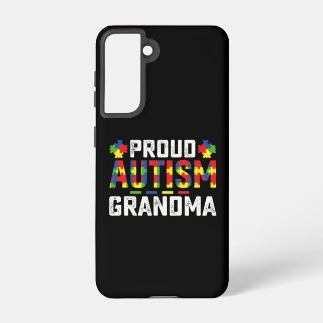 Proud Autism Grandma Awareness Autistic Family Samsung Galaxy S21 Case (Back)