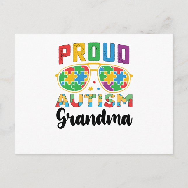 Proud Autism Grandma Awareness Postcard (Front)