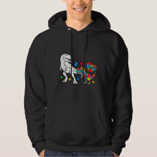 Proud Autism Grandma Big Dinosaur Autism Hoodie