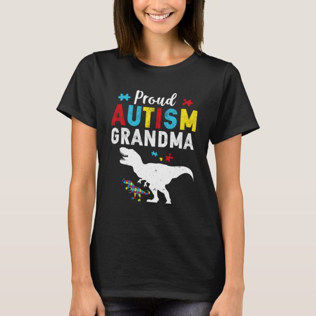 Proud Autism Grandma Family Matching Autism Awaren T-Shirt (Front)