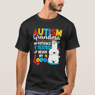 Proud Autism Grandma Llama Puzzle Autism Awareness T-Shirt