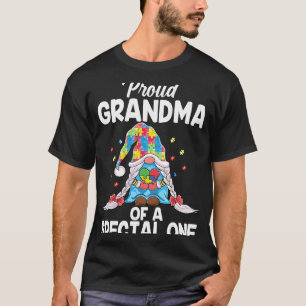 Proud Autism grandma Puzzle cute gnomes Autism Awa T-Shirt