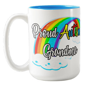 Proud Autism Grandma puzzles Two-Tone Coffee Mug
