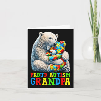 Proud Autism Grandpa Bear Autism Awareness Autisti Card