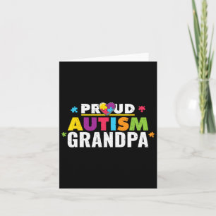 Proud Autism Grandpa Ribbon Puzzle Piece  Card